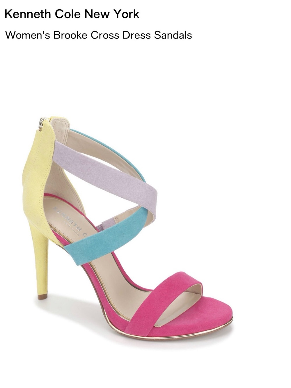 Kenneth Cole New York Women's Brooke Cross Dress Sandal - Pink/Blue/Yellow